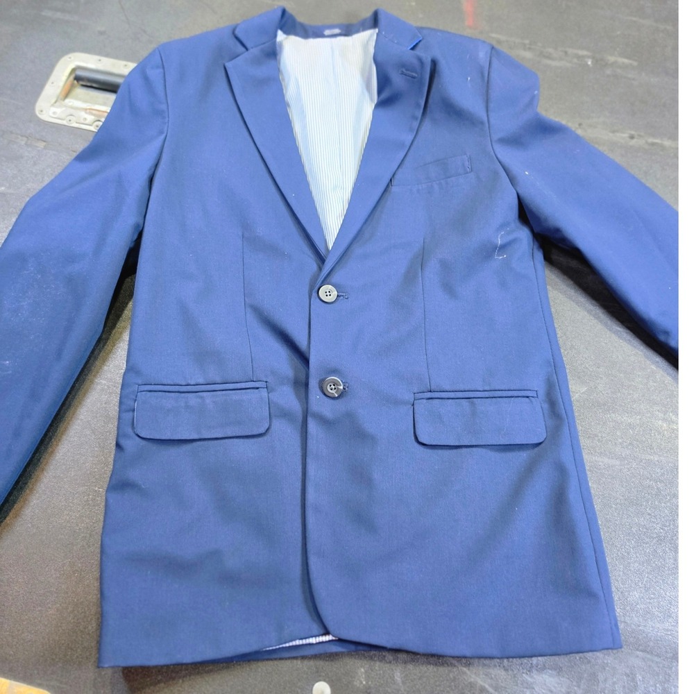 IZOD Boys Navy Blue Two Button Blazer Jacket Size 16 Regular Formal Dress Wear